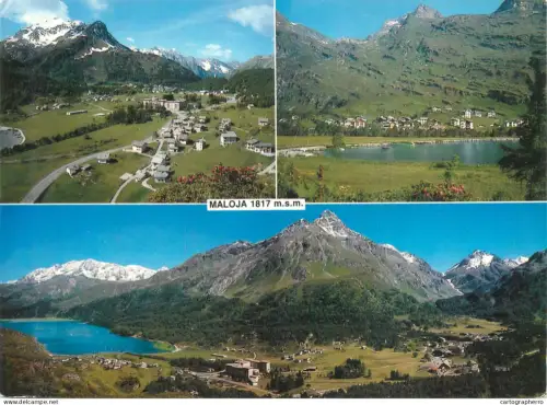 A5586 Schweiz Maloja Piz Salacina, the lake, Piz Rossi