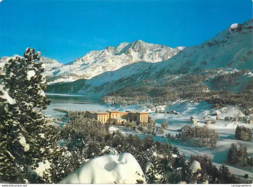 A5586 Schweiz Maloja View over at winter