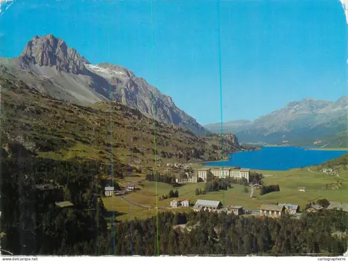 A5586 Schweiz Maloja Engadine in summer lake view