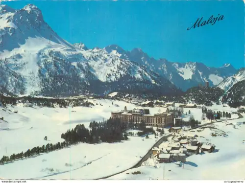 A5586 Schweiz Maloja Hotel at winter