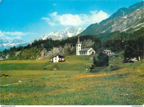 A5586 Schweiz Maloja Catholic Churc Piz Corvatsch