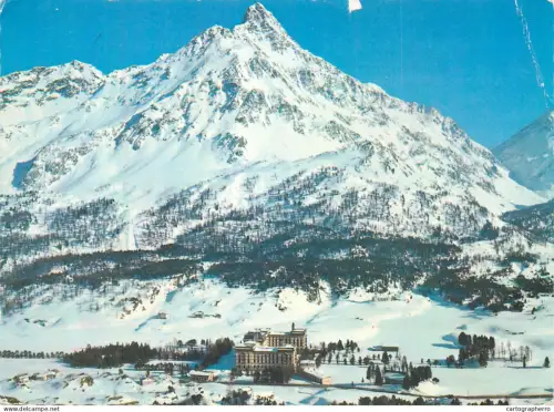 A5586 Schweiz Maloja Hotel Majola Palace winter view