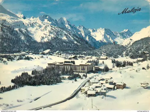 A5586 Schweiz Maloja Hotel Majola Palace winter