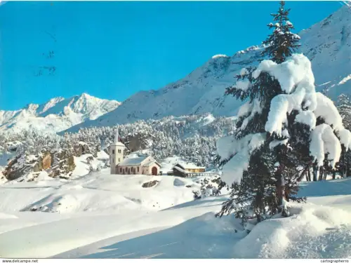 A5586 Schweiz Maloja Engadine with Piz Corvatsch snow