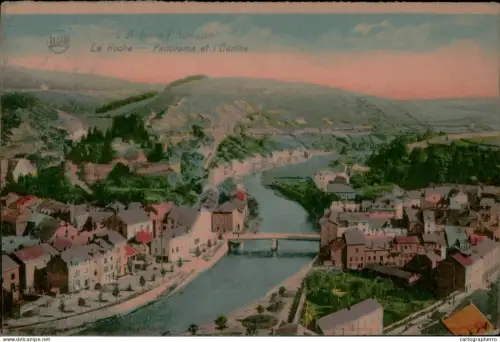 A5887 Belgium L'Ardenne La Roche vue panoramique et l'Ourthe