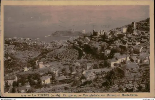 A5887 France La Turbie (Alpes Maritimes) vue generale sur Monaco et Monte Carlo