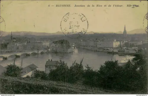 A5887 France Bayonne jonction de la Nive et de l'Adour