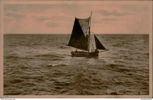 A5887 Belgium sailing boat in the middle of the ocean
