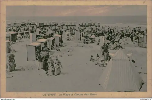 A5887 Belgium Oostende La Plage a l'heure des bains