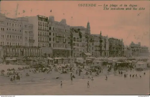 A5886 Belgium Oostende Digue et plage