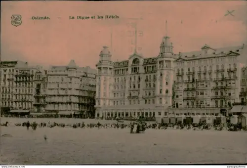 A5886 Belgium Oostende Digue et Hotels