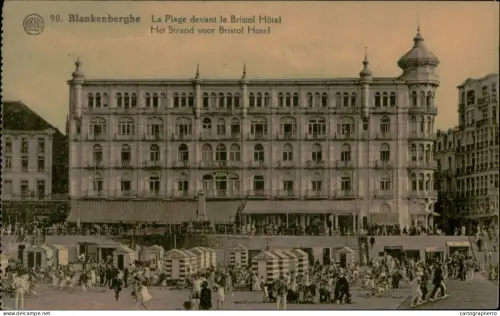 A5886 Belgium Blankenberge Bristol Hotel and beach view