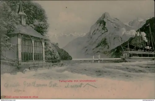 A5886 Switzerland Tellsplatte mit Uriorstock und Tellskapelle
