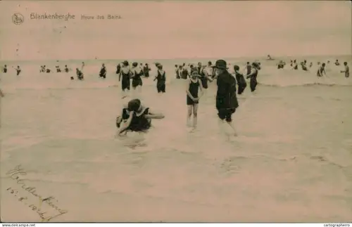 A5886 Belgium Blankenberge heure des bains