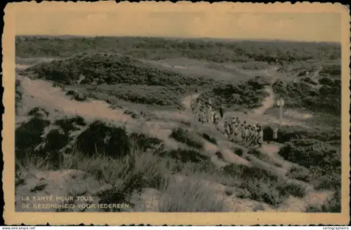 A5886 Belgium dunes scenery place to identify "La sante pour tous" greeting