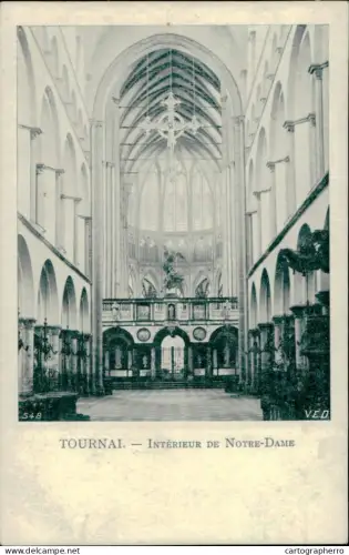 A5928 Belgique Tournai Notre Dame Church interior