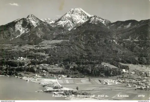 A6219 Postcard Faaker See with Mittagskogel Mountain - Carinthia Austria