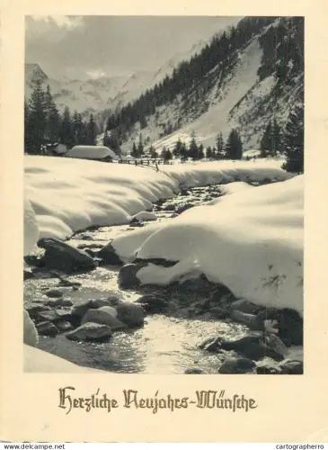 A6218 Neujahrskarte - Herzliche Neujahrs-Wünsche - Winterlandschaft