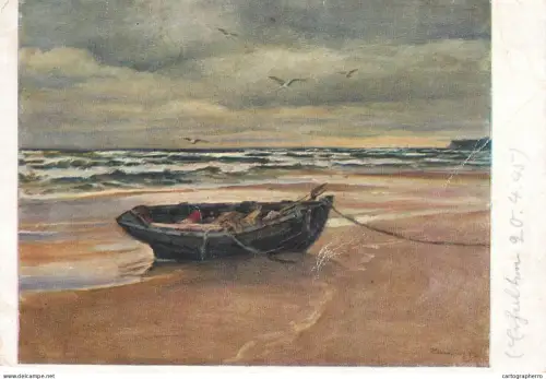 A6218 Illustrateur Wilhelm Hempfing - Stürmischer Tag an der Ostsee - Ed. Korn 1762 - Écrite (detached back)