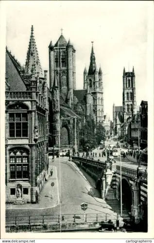 A5896 Belgium Gent Eglise St Nicolas, Le Beffroi et Eglise St Bavon