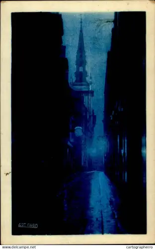 A5895 England London St Paul's Cathedral by night Art card