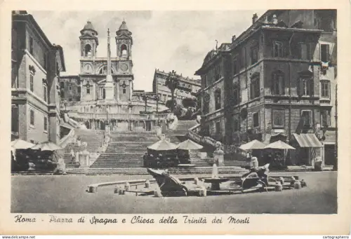 A5761 Italia Rome Spanish Steps and the Church Trinita dei Monti