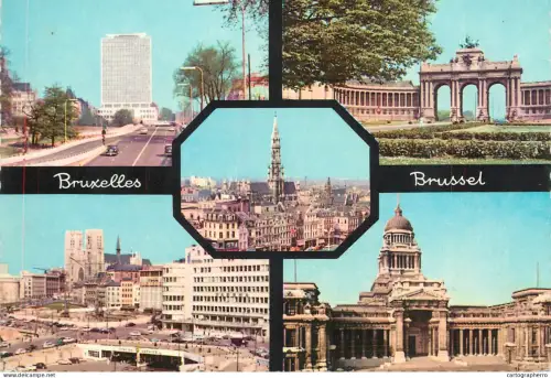 A6217 Belgium Brussels Bruxelles Brussel souvenir multi views postcard
