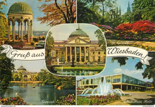 A6217 Germany Wiesbaden multi views postcard