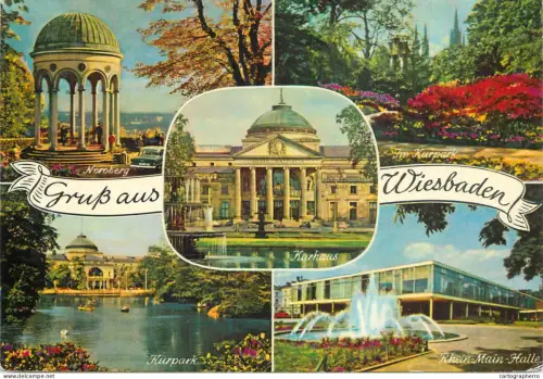 A6217 Germany Wiesbaden multi views postcard