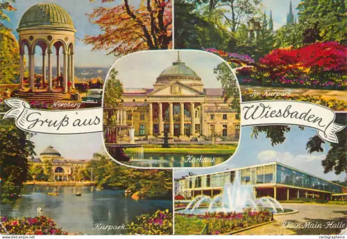 A6217 Germany Wiesbaden multi views postcard