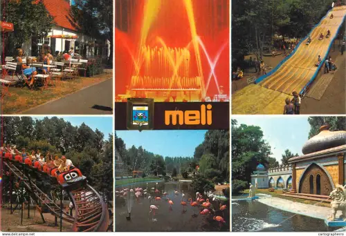 A6217 Belgium - MELI-PARK Adinkerke amusement park attractions Petit train, Monorail, Montagnes russes et Toboggan