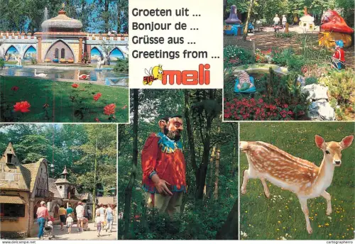A6217 Belgique - "Greetings from Meli" Adinkerke - Multivues : Palais, Géant, Animaux et Village de contes