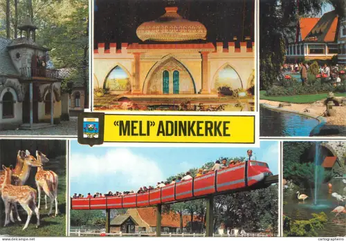 A6217 Belgique - "MELI" ADINKERKE - Multivues : Monorail, Palais Oriental, Daims et Flamants amusement park attractions