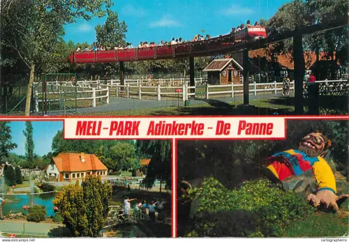 A6217 Belgique - MELI-PARK Adinkerke - De Panne - Multivues : Monorail, Cottage et Géant amusement park attractions