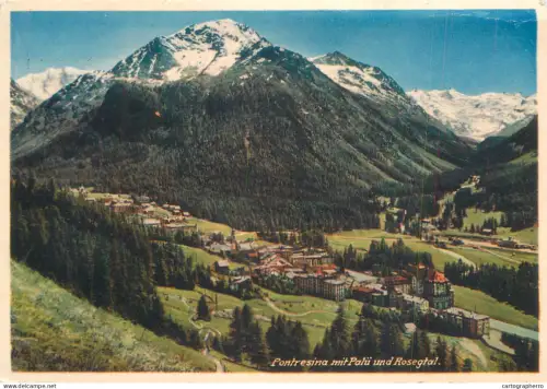 A6236 Suisse - Pontresina mit Palü und Rosegtal - Vue panoramique du Village et Massif Alpin, Hotels