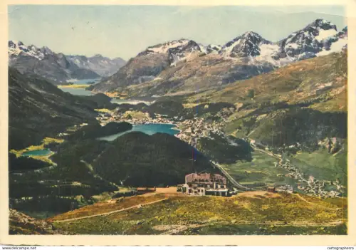 A6236 Suisse - Muottas Muragl - Vue panoramique sur l'Engadine, les Lacs et Saint-Moritz