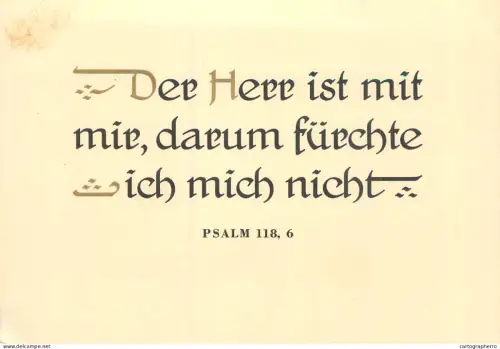 A6236 Spruchkarte - Psalm 118, 6 : "Der Herr ist mit mir, darum fürchte ich mich nicht"