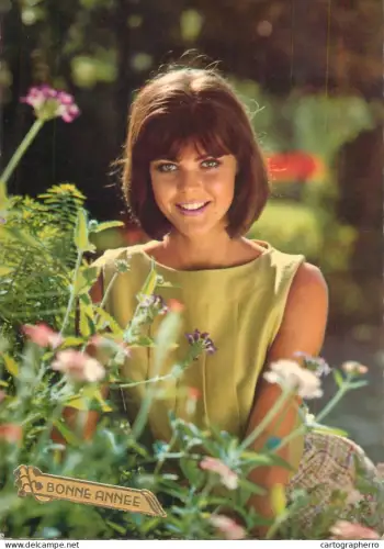 A6237 Fantaisie / Vœux - BONNE ANNÉE - Portrait Femme / Jolie Fille dans un Jardin - Années 60/70