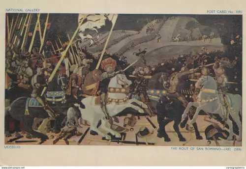 A6237 Carte Postale Peinture - Uccello : "The Rout of San Romano" - Chevaliers, Armures, Bataille