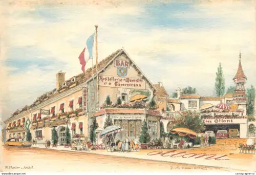 A6237 Chenonceaux - Hostellerie des Touristes "Chez Ottoni" - Dessin R. Monier, Archit.