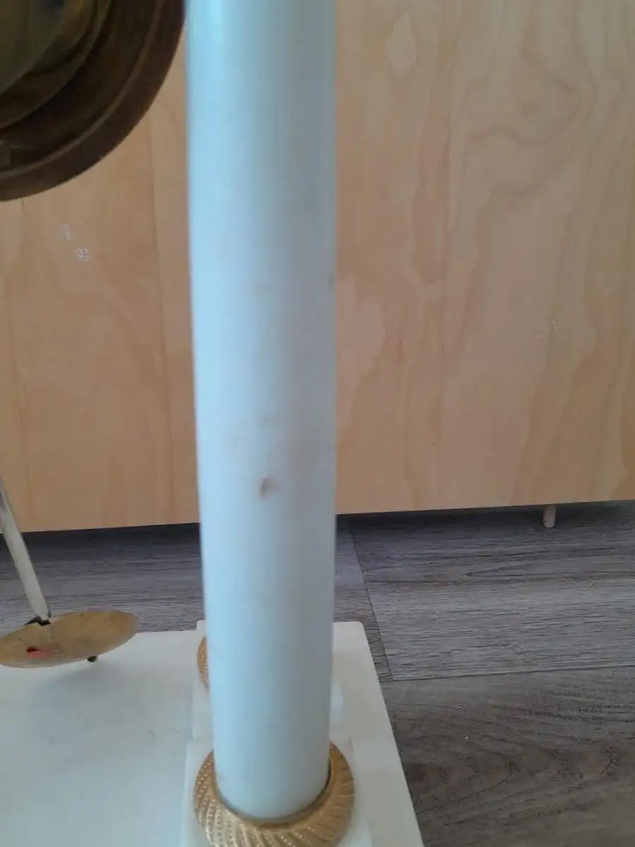 Weiße Marmor Säulenpendule - Französisch - White Marble Pendulum Clock- French Origin 8