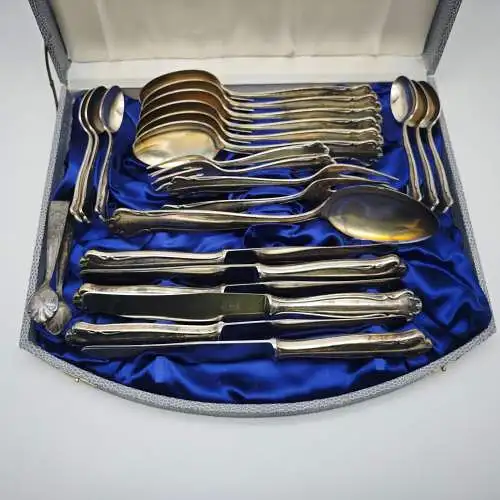Erjo Besteck Set versilbert 100 im Kasten 24 Teile Einzelteile