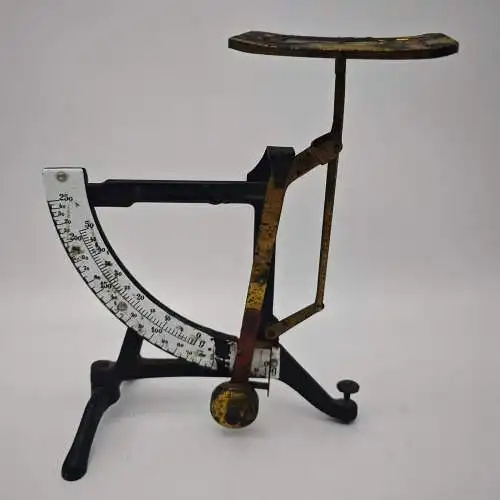 Briefwaage Waage antik Eisenguss Emaille Anzeige mechanisch Feinwaage vintage