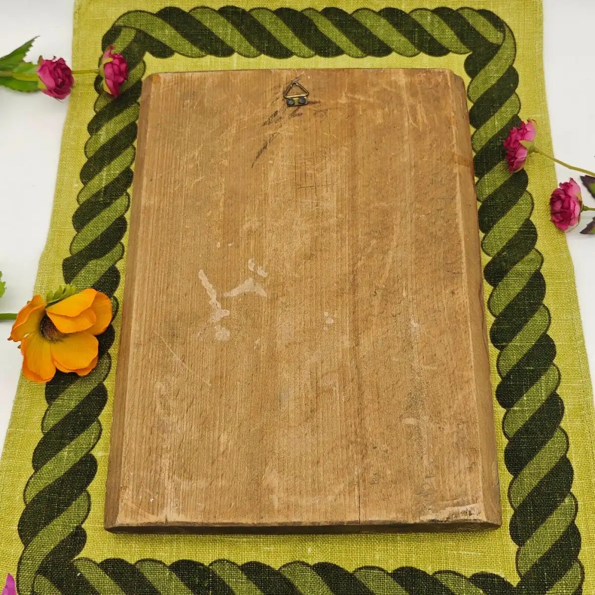 Springerle Form Holz Model Backform antik Herz Kranz Vogel Eiche geschnitzt 1
