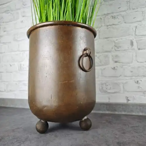 Jardiniere XXL Pflanzgefäß Kupfer Übertopf Handarbeit Blumentopf Garten vintage