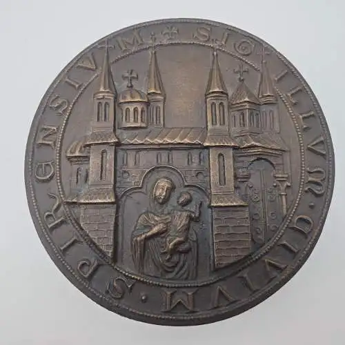 Stadtsiegel Speyer Kunstguss RAL 1263 Bronze Originalgröße Domstadt Siegel