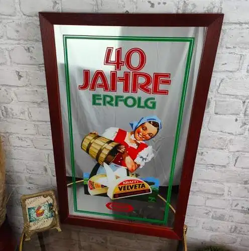 Werbespiegel Kraft 40 Jahre Erfolg Velveta Allgäu Jubiläum Reklame Spiegel Deko