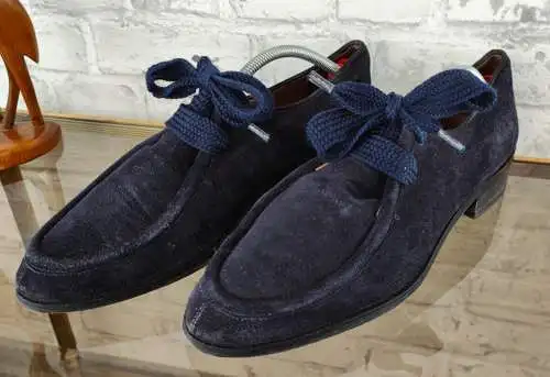 Evaluna Halbschuhe Gr. 39,5 Velourleder 1820 nachtblau marine Damen Schnürschuhe