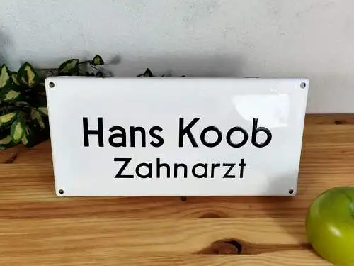 Emailleschild Zahnarzt Unikat Email dental Arzt Industrie Metallschild Praxis