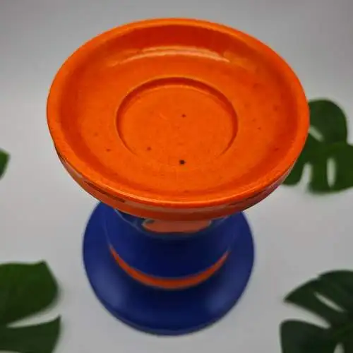 Kerzenhalter Keramik Blau Orange Fat Lava Mid Century 70er Jahre Retro Kerzenstä
